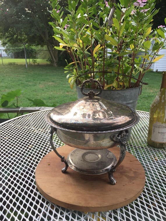 Table Top Fireplace // Silverplate Decor // Chafing Dish
