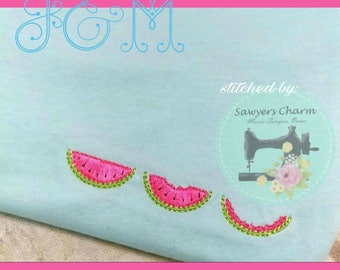 Satin Watermelon Trio Machine Embroidery Design