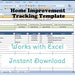 Home Improvement Tracking Template in Excel Spreadsheet