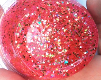 Glitter Slime Pink and Gold Princess clear slime coral slime Rose Gold Metallic Sparkle Gem Gemstone sparkly party favor birthday gift