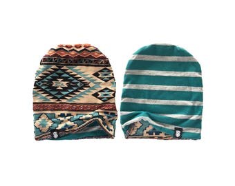 baby slouchy beanie, slouchy beanie, newborn slouchy beanie, toddler beanie, slouchy baby beanie, aztec reversible slouchy beanie