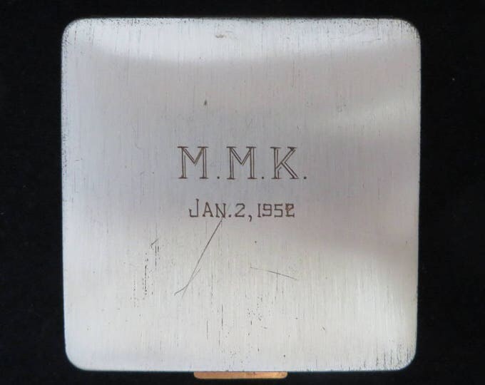 Ritz NY Compact, Vintage Silver Tone Gold Tone Square Makeup Compact, Collector's Compact