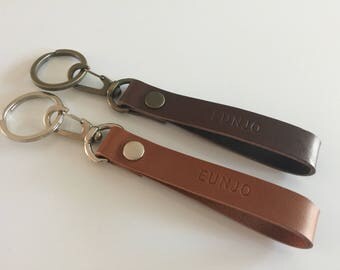Personalized leather keychain | Etsy