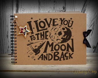 Keepsake Love You To The Moon Scrapbook Photo Album Valentines Gift Idea