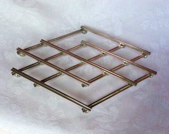 Vintage steel effect table mat / 70's