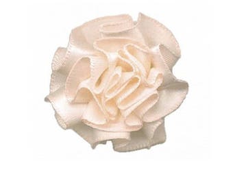 3 flower designed Satin Cream ecru - 1961