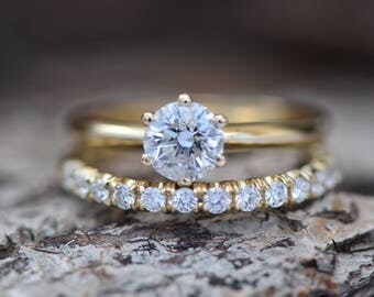 cluster wedding ring set diamond wedding set 150 carat solitaire diamond engagement wedding sets - Etsy Wedding Rings cluster wedding ring set diamond wedding set 150 carat solitaire diamond engagement wedding sets - Etsy Wedding Rings