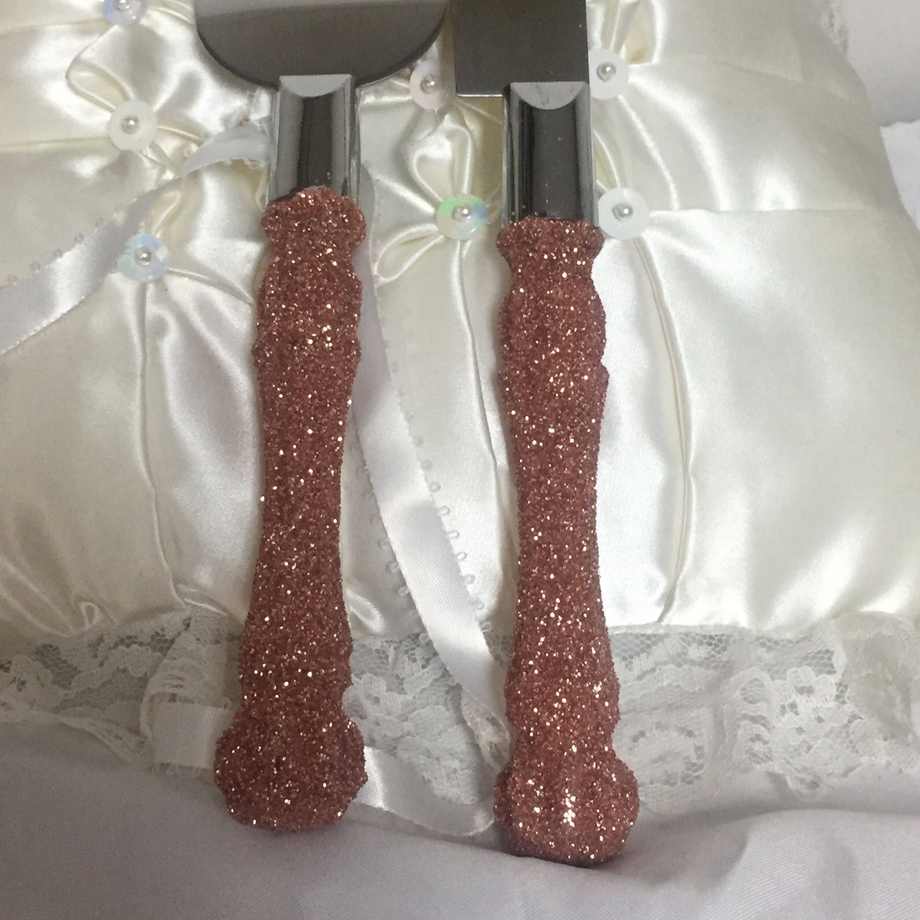  Wedding  cake  server set  cake  cutting  set  rose gold