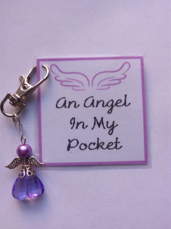 Angel In My Pocket Keyring Angel GiBag Charm Angel In My