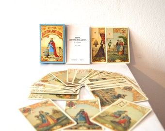 Vintage Tarot Cards / French Tarot Cards / Tarot Cartomancy Deck / Le Jeu Destin Antique Fortune Teller Cards / Set of 32 Oracle Cards