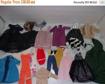 Vintage Barbie Clothing 1970's Many handmade Negligee, Coats, Put On Jumpsuit, Calico, Cape Mixed Lot of Items