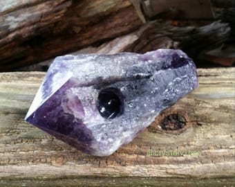RAW Amethyst Crystal Pipe ~ Natural Amethyst Point ~ A+ Quality Mineral ~ Untreated ~ Non Glass Pipe