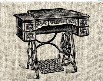 40% OFF SALE Vintage Sewing Machine - Digital Download Clipart - Sewing Machine Illustration - Antique Sewing Machine Art Craft - INSTANT Do
