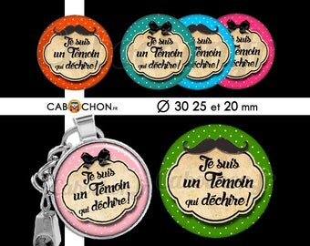 Témoin qui déchire • 45 Images Digitales RONDES 30 25 20 mm mariage marié noeud moustache mariée demoiselle honneur demande cadeau