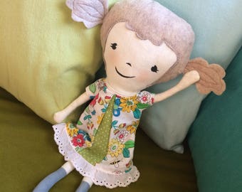 Button Joint Doll PDF Sewing Pattern Easy Rag Doll cloth dolly