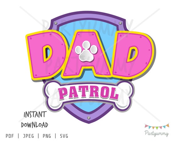 Logo Paw Patrol pink girl version for Dad to print and cut 11