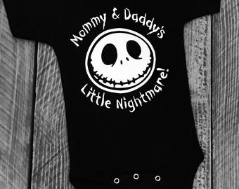Mommy & Daddys Little Nightmare! The Nightmare Before Christmas Jack Skellington inspired onepiece bodysuit!!