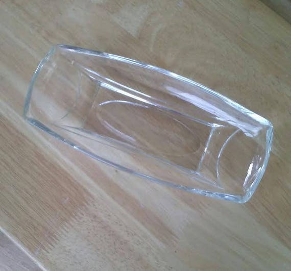 Clear Glass Relish Dish Vintage Relish Dish Oblong Relish