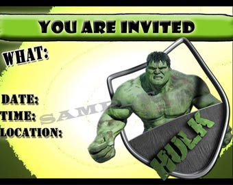 Comics & super hero invitations with matching envelopes, dead pool, spiderman, superman, batman, hulk, x-man, ant man 12-packs