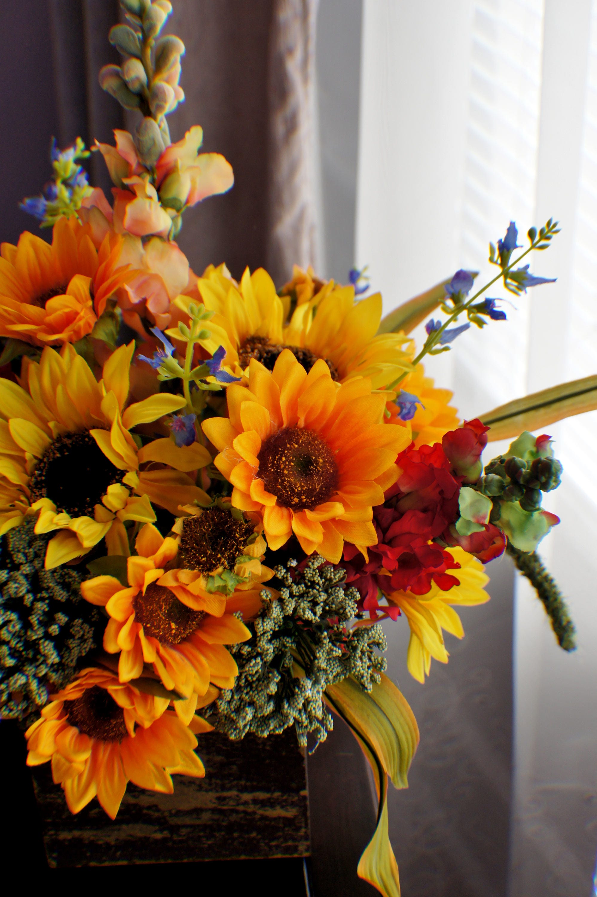 SALE Silk flower arrangement Sunflower Arrangement Fall