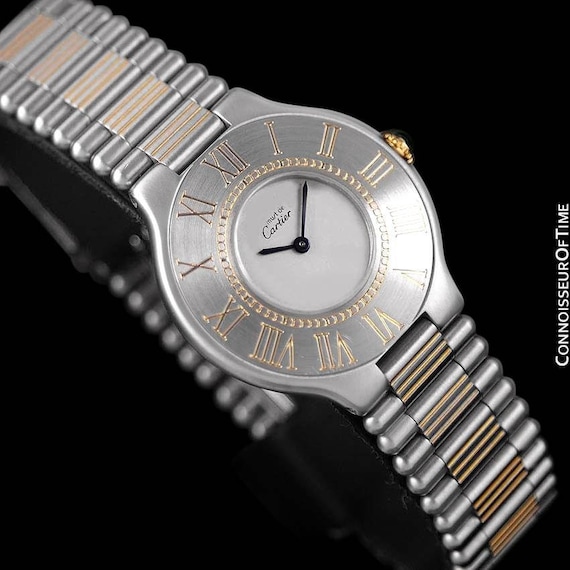Cartier Must De 21C Mens Midsize Unisex Watch - Stainless Steel & 18K Gold