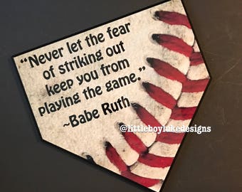 Baseball Decor - Baseball - Baseball Plaque - Home Plate Decor - Home Plate Plaque - Baseball Home Plate - Home Plate - Baseball Wall Decor