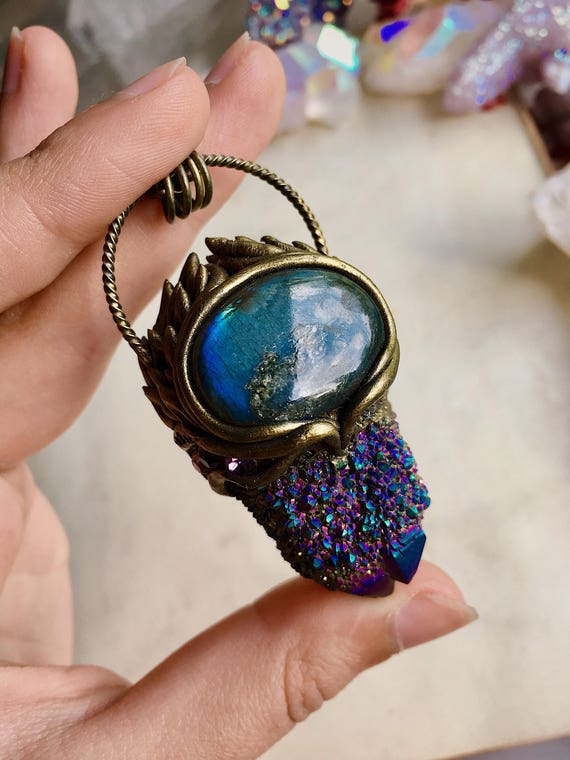 Titanium Aura Spirit Quartz Necklace