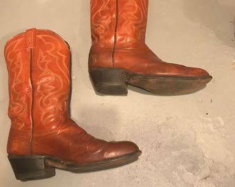 DEADSTOCK NIB 1975 Brown LEHIGH Oiled Wellington Roper Cowboy Boots - 11 2E