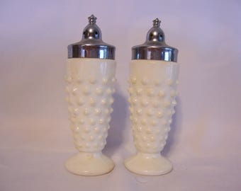 Fenton Milk Glass Hobnail Shakers