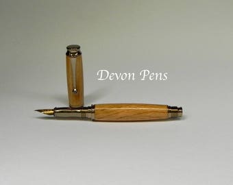 Fountain pen, handmade Devon Oak wood. Ink pen. Birthday, 5th Wood Anniversary, Christmas Mother's day, Father's day, retirement gift