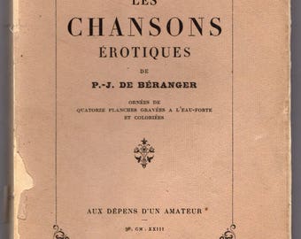 Les Chansons Erotiques by de Beranger with 15 Colour Erotic Plates