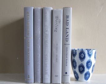 Decorative Book Set in Light Gray, Shades of Gray Book Bundle, Wedding Centerpiece Books, Home Staging, Farmhouse Books