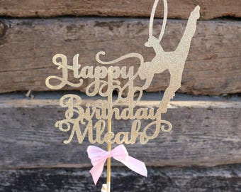Gymnastics Party, ANY NAME COLOR, Gymnastic Cake Topper, Gymnastics Birthday, Gymnastics, Gymnastic Birthday, Gymnastics Decorations