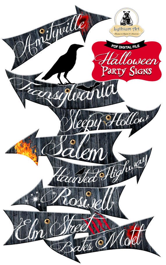 Halloween Party Signs Printable Halloween Arrows Halloween