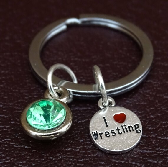 I Love Wrestling Keychain Wrestling Key Chain Wrestling