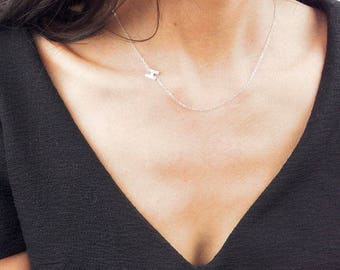 Letter Necklaces, Sideways Initial Necklace, Rose Gold, Personalized Gifts, Christmas Gift, Choker Necklace, Initial Choker, Gift For Sister