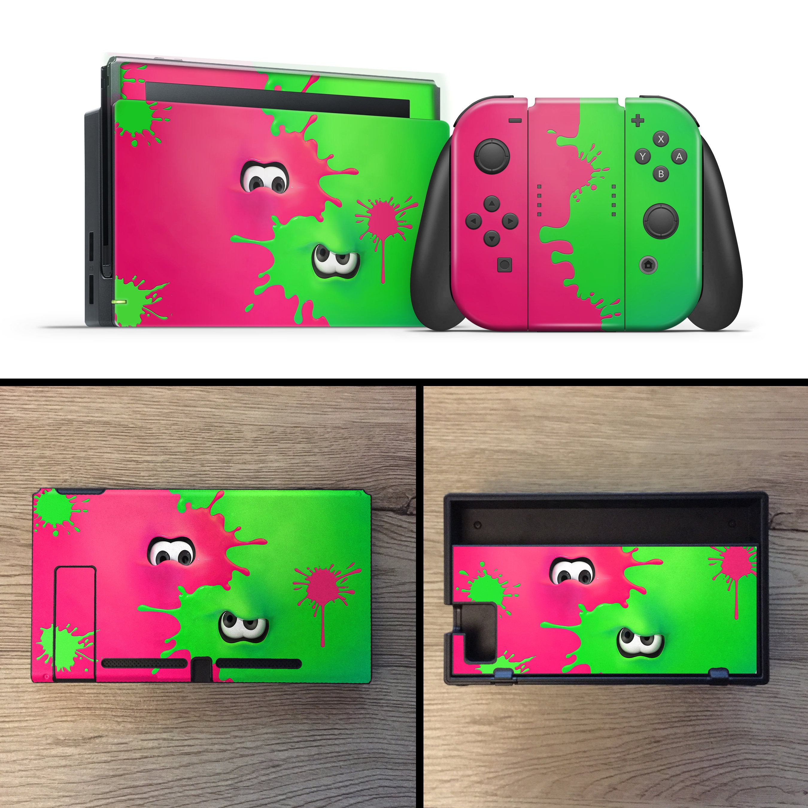 Splatoon Themed Nintendo switch Skin set splats design