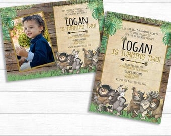 Where The Wild Things Are Birthday Invitation, Where The Wild Things Are Invitation, Where The Wild Things Are Printable Invitation and Sign