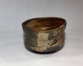 Wood fired matcha chawan, Japanese teabowl, woodfired with natural ash glazes. Pottery, ceramic, tea ceremony.