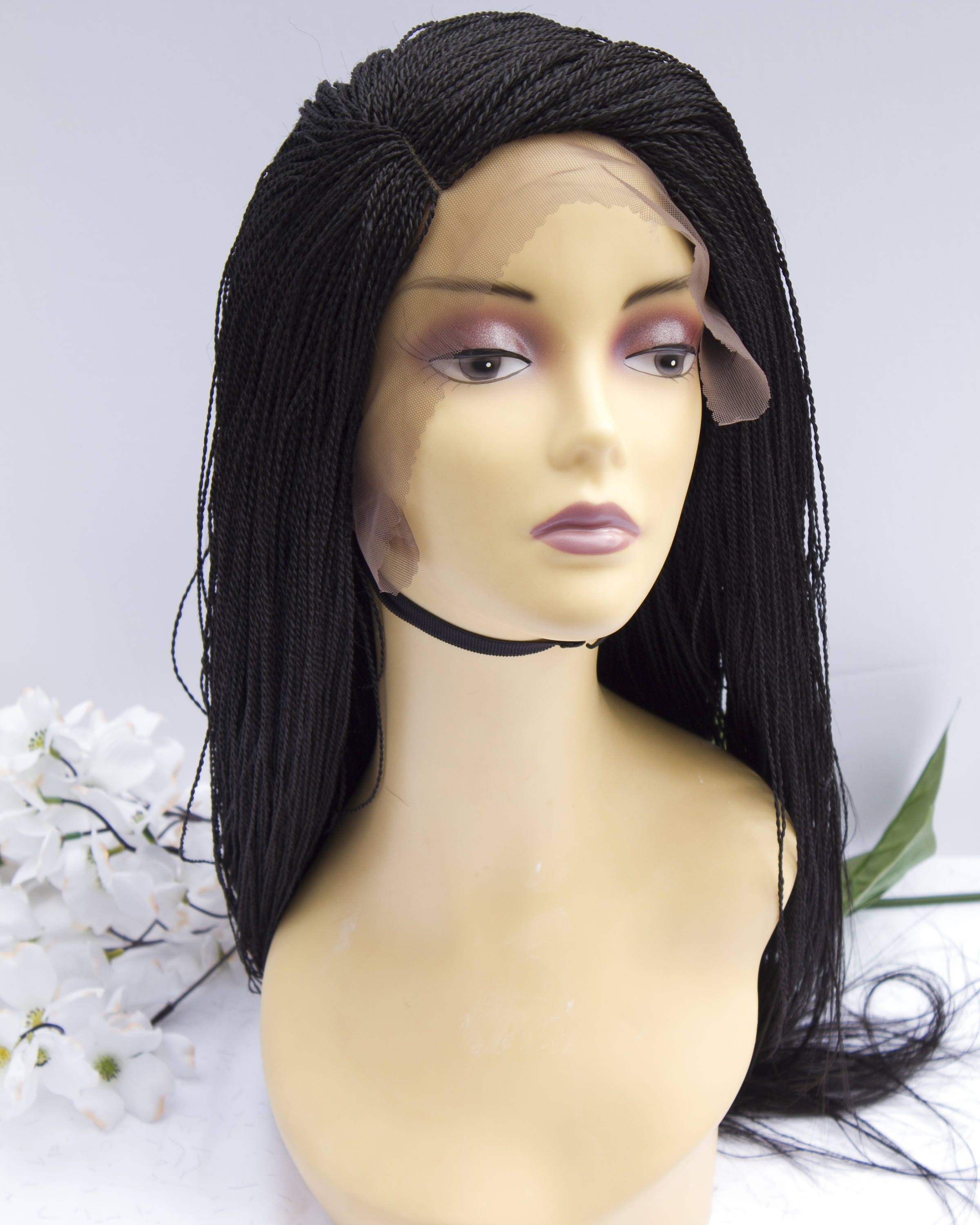 Micro million braid wig/Fully Hand Braided lace front Wig