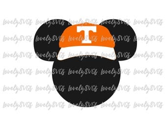 Instant Download SVG Studio3 - Mickey Tennessee Hat - PDF Jpeg File - Silhouette Cricut Design Monogram Volunteers