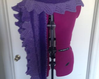 Purple Gradient Hand Knit Dragon Ridge Scarf