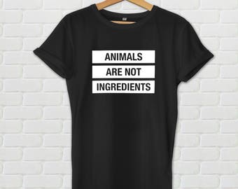 Animals are not ingredients vegan shirt - Friends not food shirt, cute vegan shirt, vegetarian tshirt, funny vegan t-shirt, veggie shirt