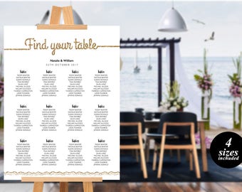 Simple Wedding Seating Chart Template printable seating chart Seating Chart Template Find your seat sign Simple Seating Chart gold