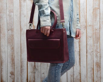 Women's Leather Bag leather handbag leather purse shoulder bag genuine leather bag brown handbag red leather natural leather gift for her