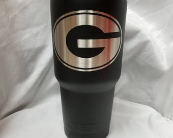Georgia Bulldogs black Custom Powdercoated Yeti Cup
