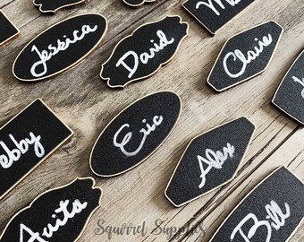5 Chalkboard Name Tags with Magnetic Backing