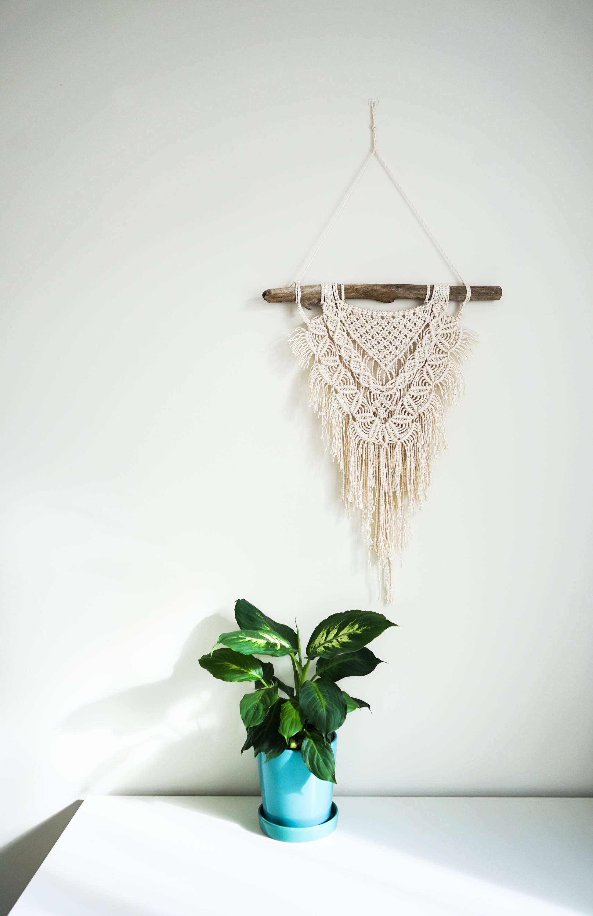 ARIEL Macrame Driftwood Wall Hanging Large modern fringe
