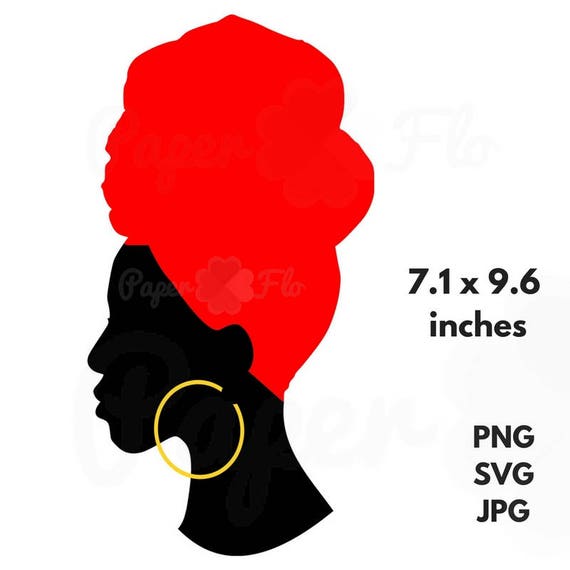 Download headwrap SVG Silhouette clip art black woman head wrap jpg