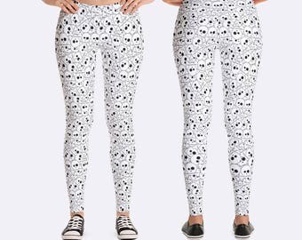 Skull Leggings, Halloween Leggings, Skeleton Leggings, Ladies Leggings, Print Leggings, Yoga Pants, Womens Leggings, Halloween Clothing